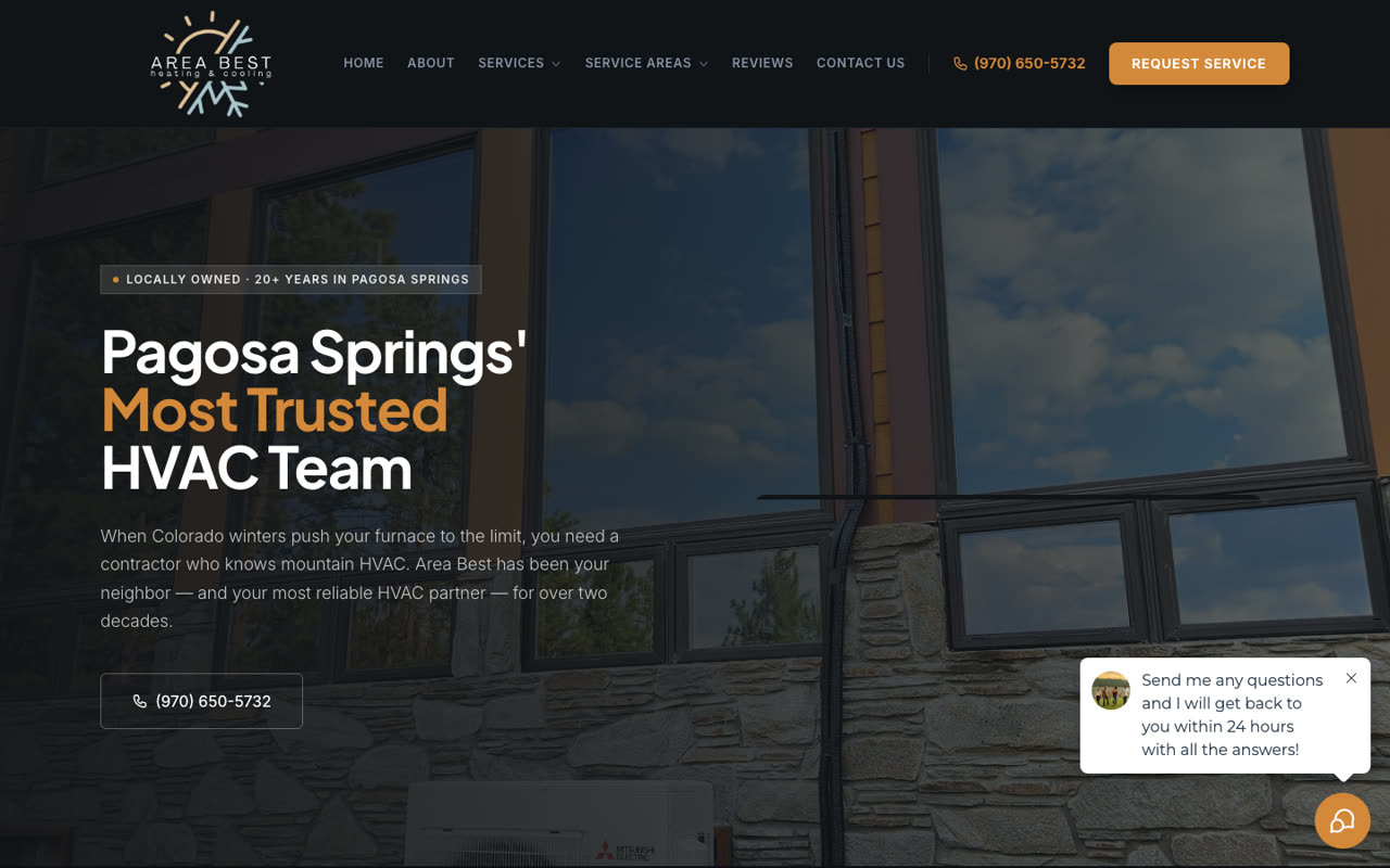 Area Best Heating & Cooling website